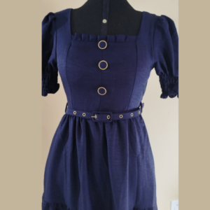 Vestido midi tres marias manga curta  Femenino +cinto